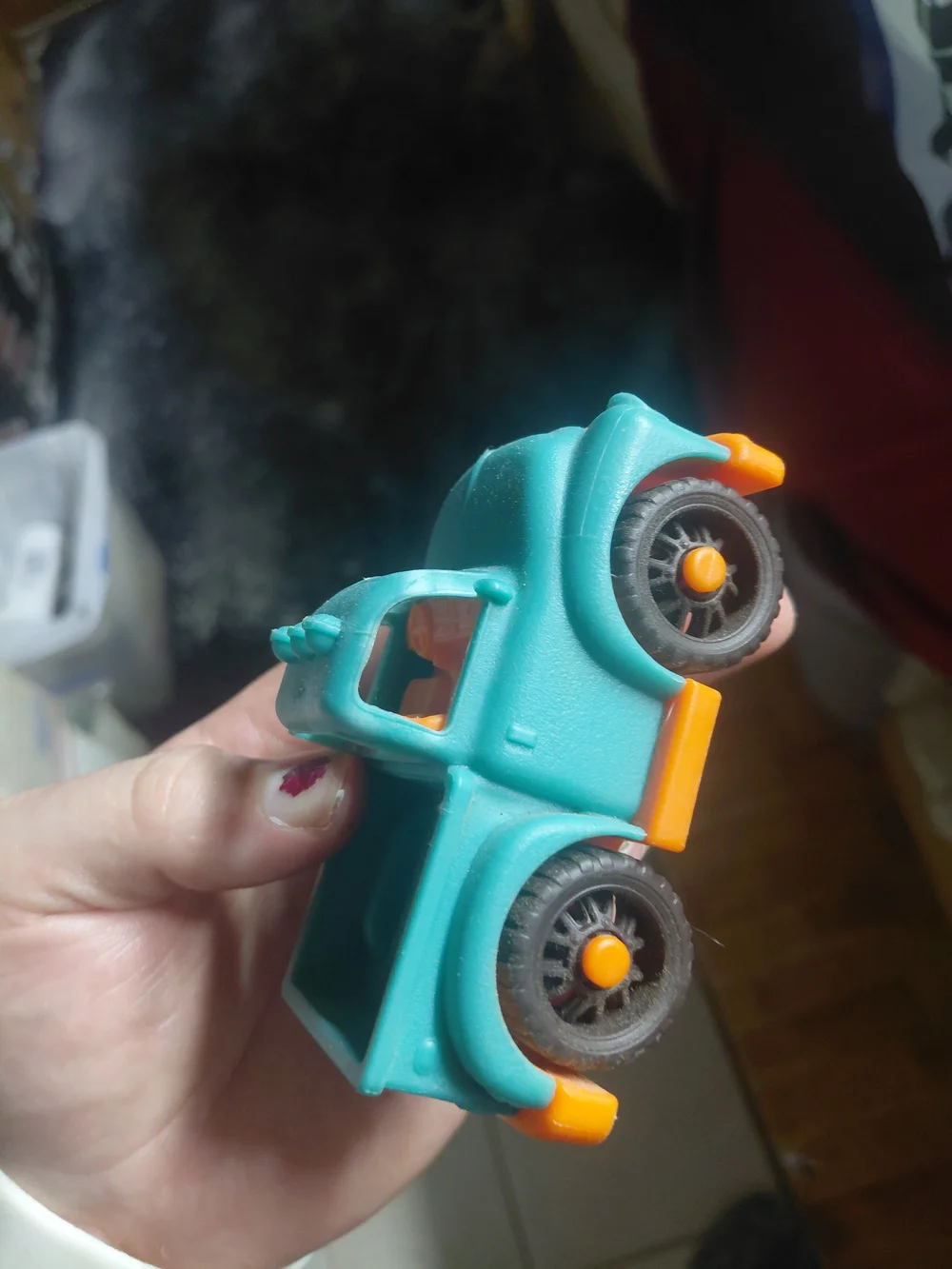 toy is a pickup truck from the B. toys Happy Cruisers collection